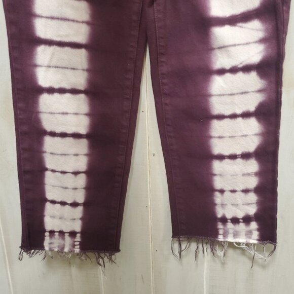 Pac Sun Eco Raspberry Tie Dye Jeans Raw Hem Straight Like NEW 5 button f… - Picture 7 of 10